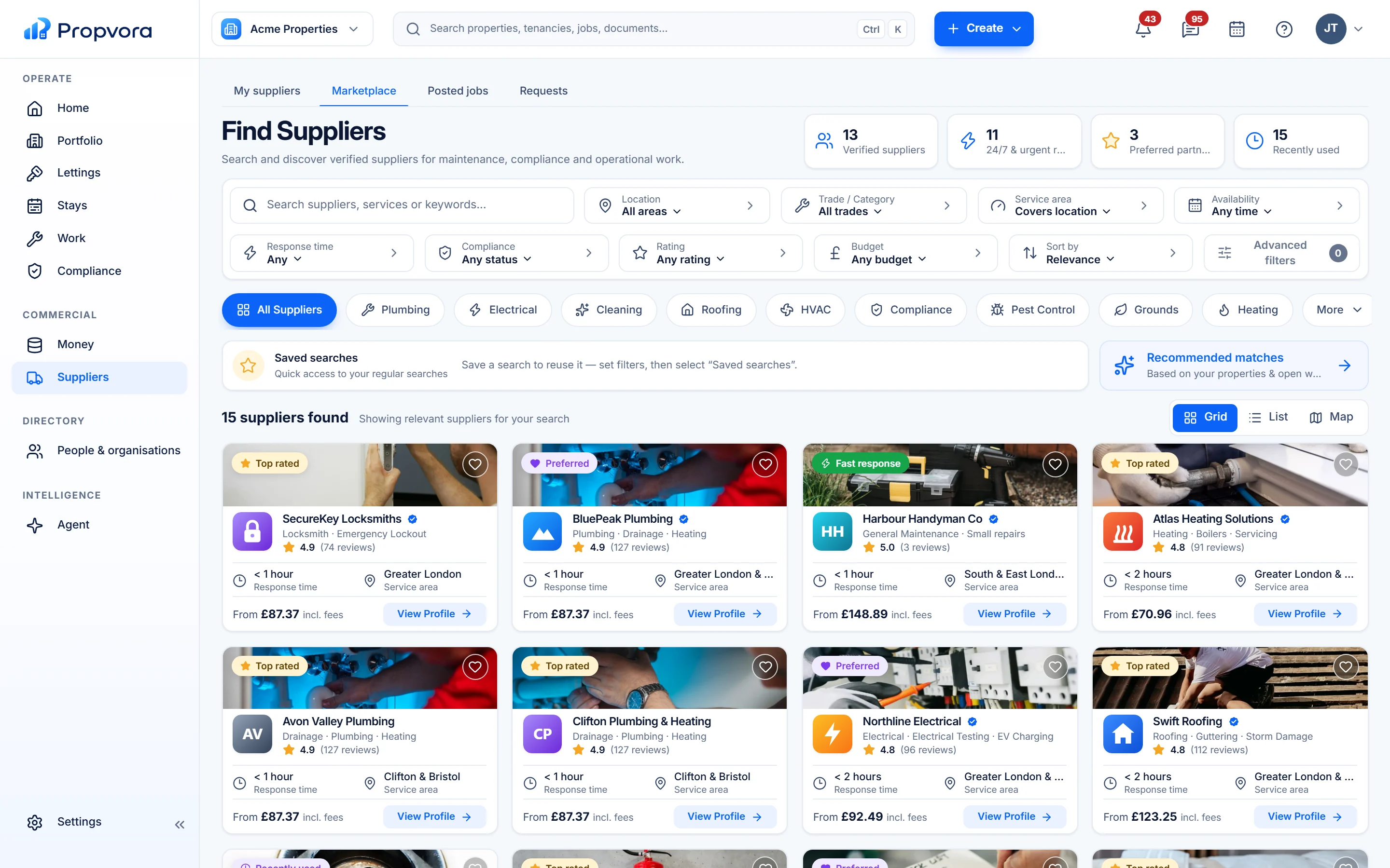 Propvora supplier marketplace for property managers